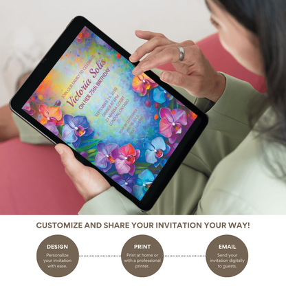 Orchid Invitations for Birthday, Anniversary, Garden Events and More! Instant Download | Digital Invite | Easy-to-Edit