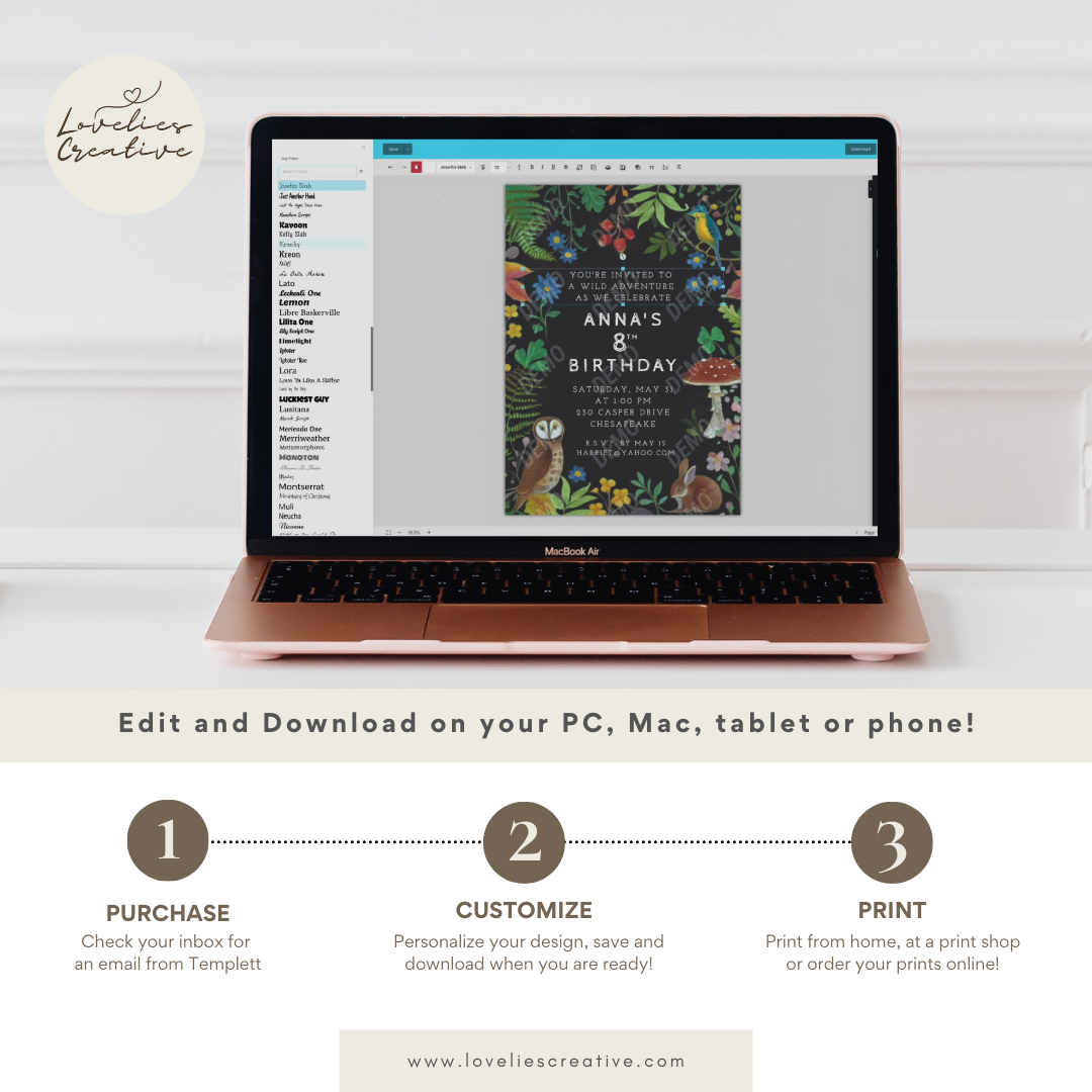 Orchid Invitations for Birthday, Anniversary, Garden Events and More! Instant Download | Digital Invite | Easy-to-Edit