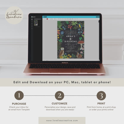 Whimsical Woodland Forest Animals Digital Invitation