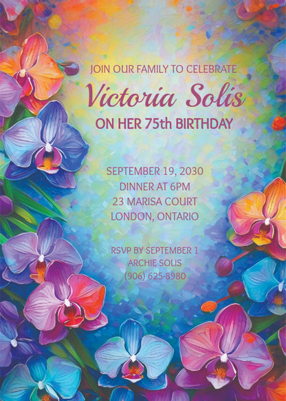 Orchid Invitations for Birthday, Anniversary, Garden Events and More! Instant Download | Digital Invite | Easy-to-Edit